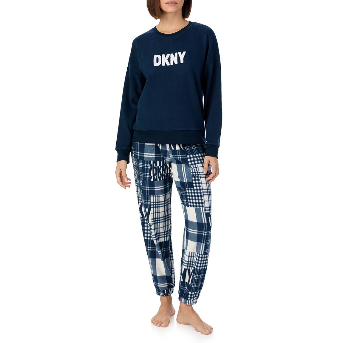Navy Plaid Cozy Season Fleece Jogger Set main product photo