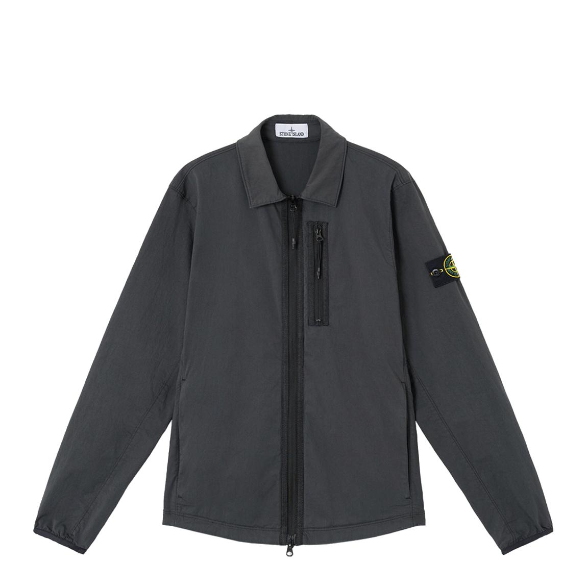Charcoal Twill Zip Overshirt main product photo