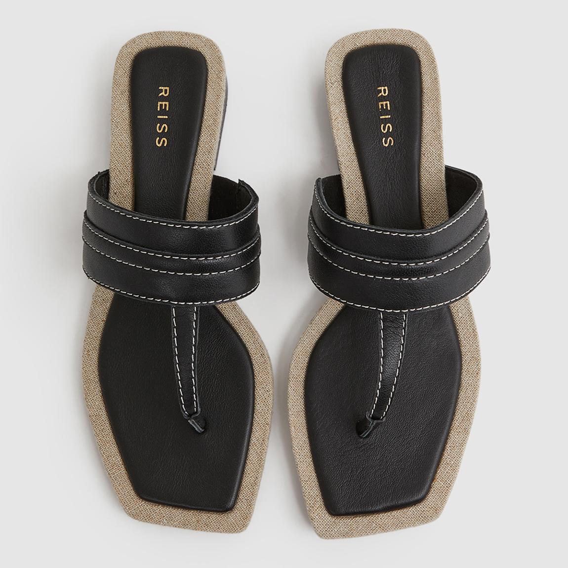 Black Quinn Leather Sandals main product photo