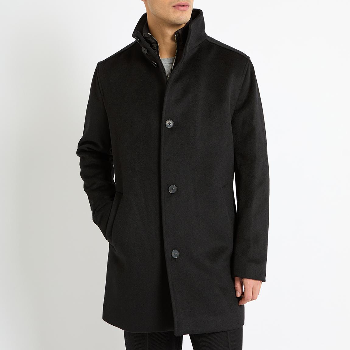Black Moat Wool Blend Overcoat main product photo