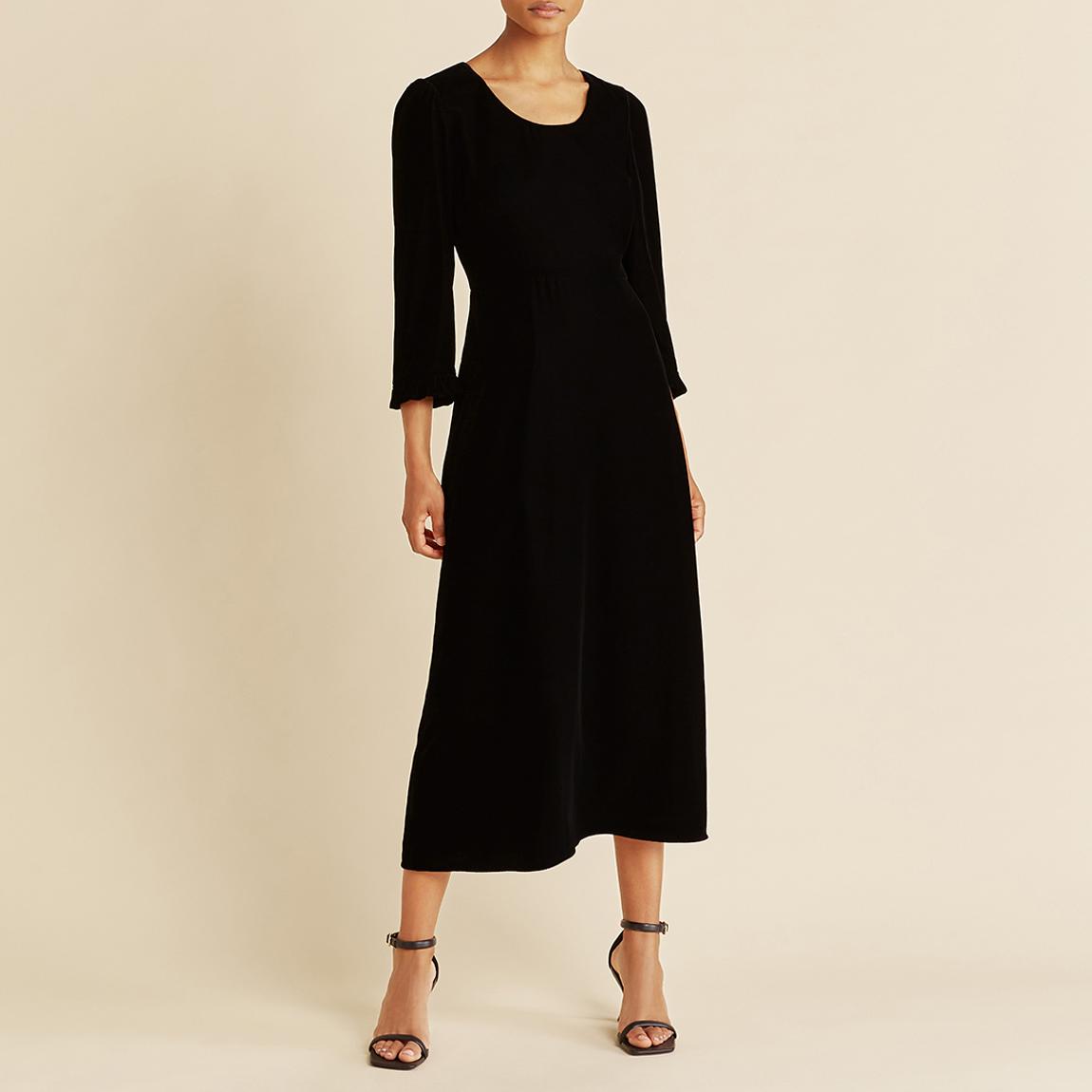 Black Velvet Wool Blend Dress main product photo