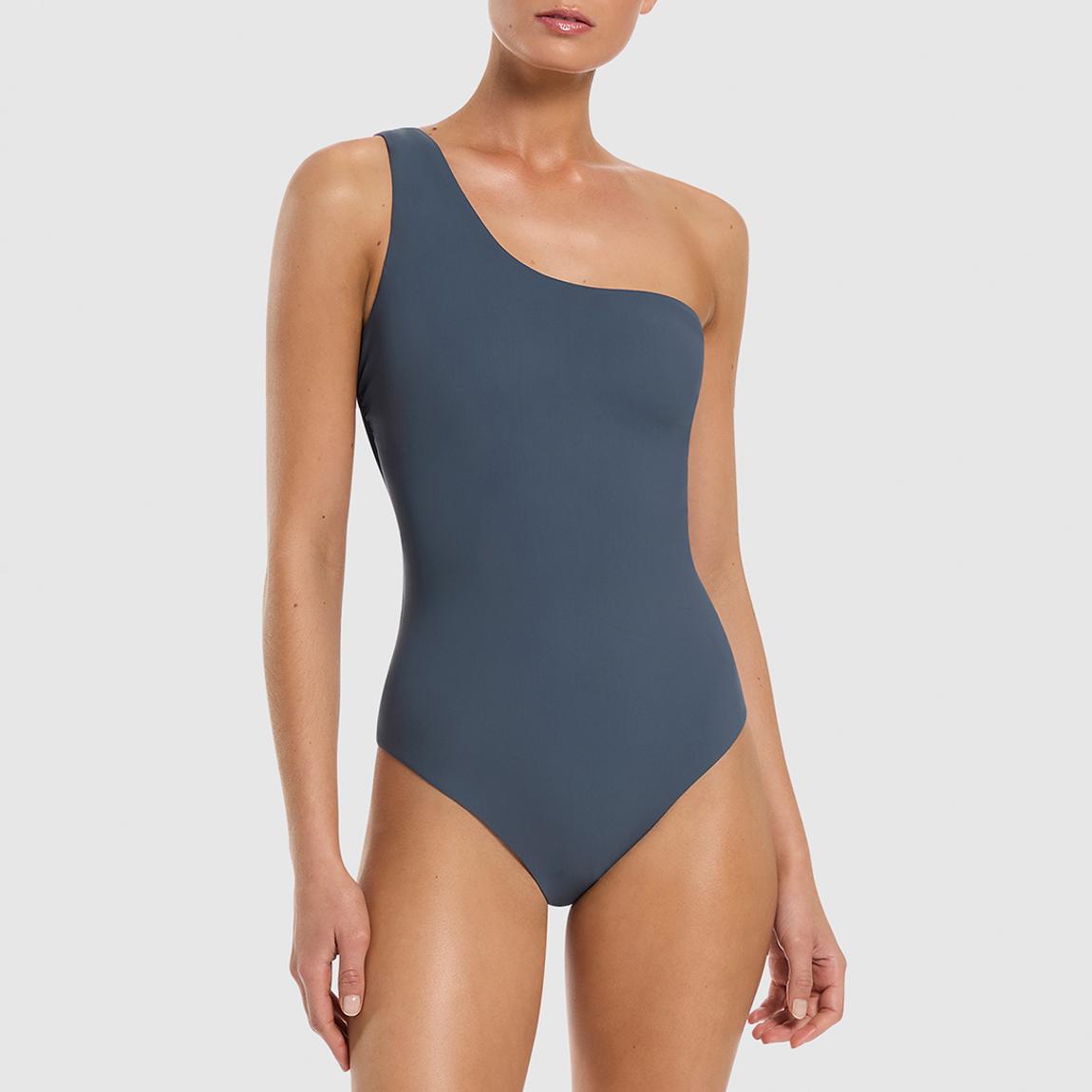 Blue Jetset One Shoulder One Piece Swimsuit main product photo