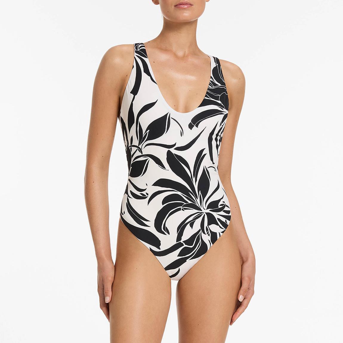 Cream Queenofthenight Scoop One Piece Swimsuit main product photo