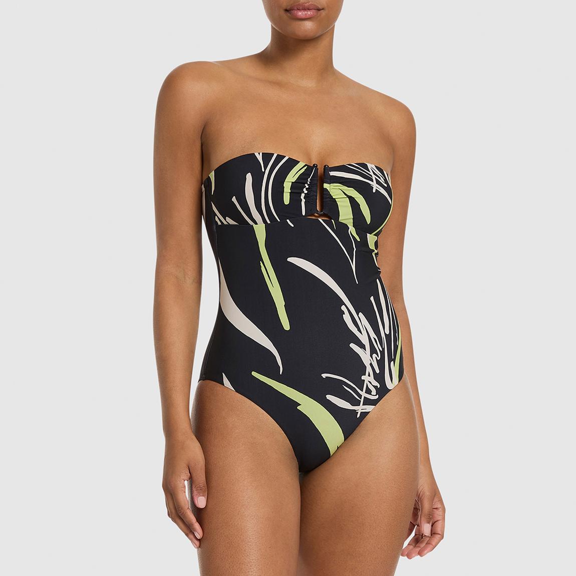 Black Catalina Moulded Bandeau One Piece Swimsuit main product photo