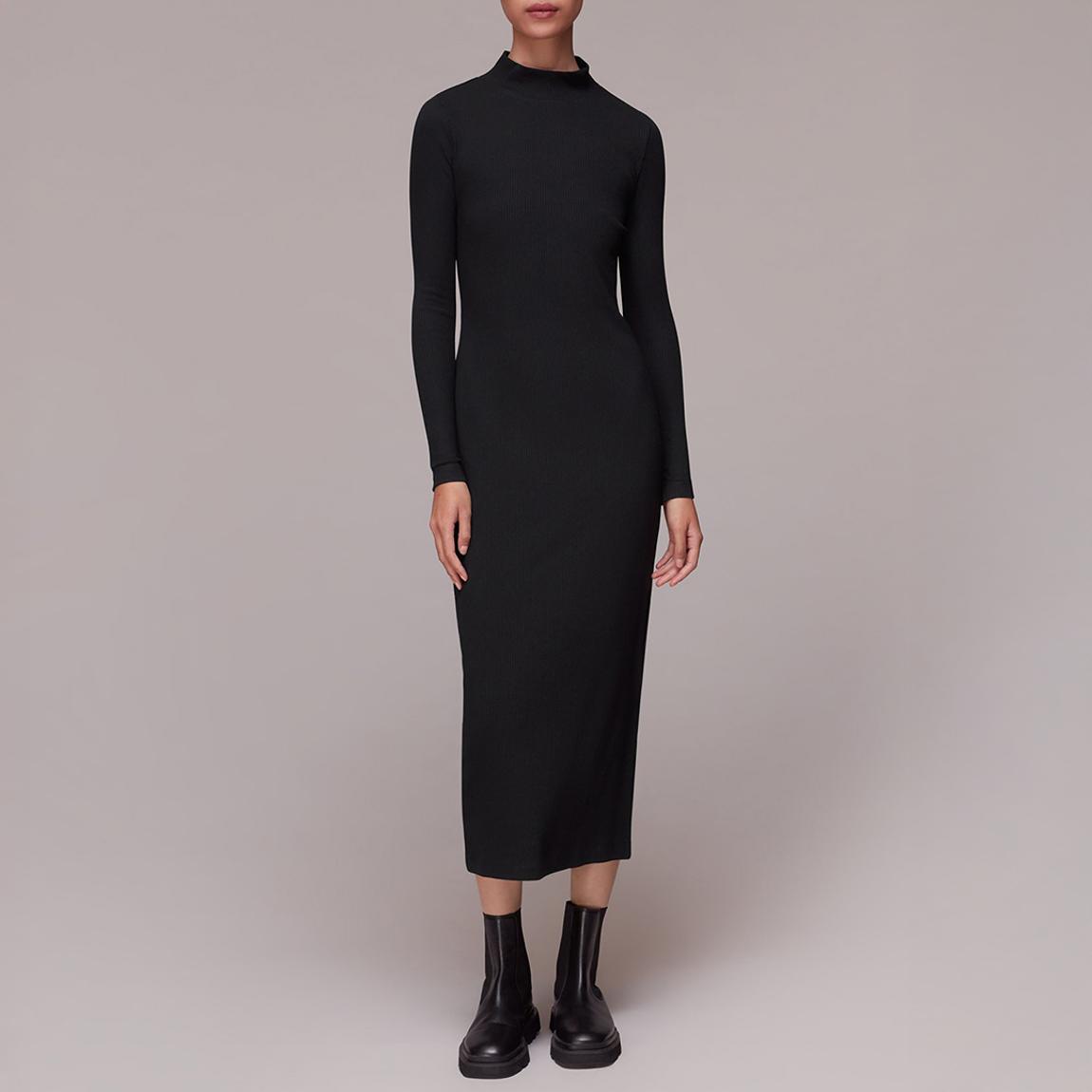 Black Ribbed Jersey Dress main product photo