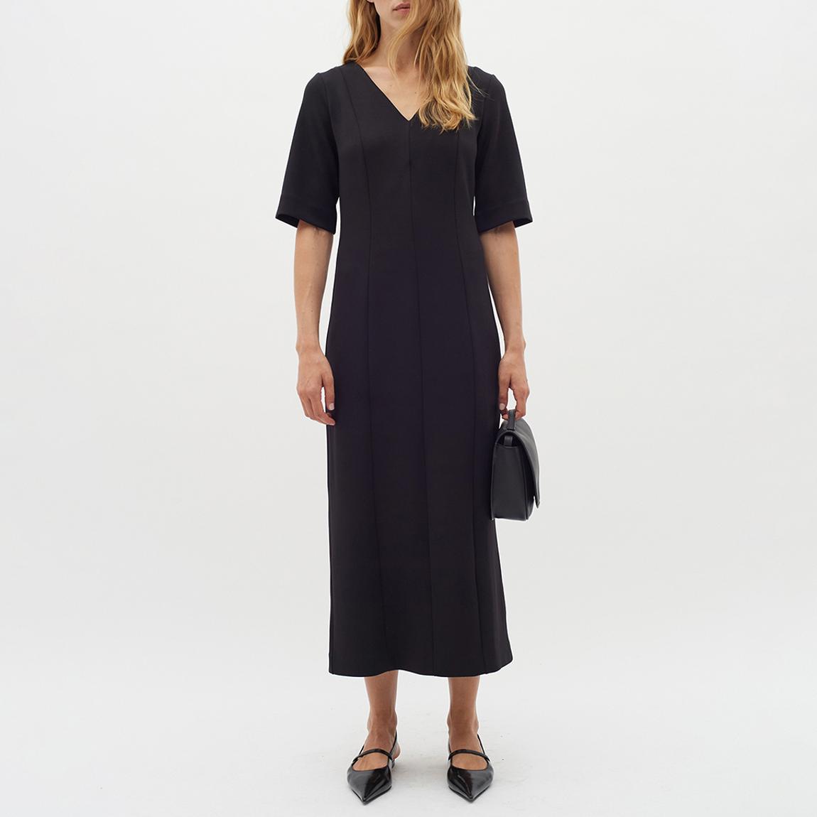 Black Seam Detail Midaxi Dress main product photo