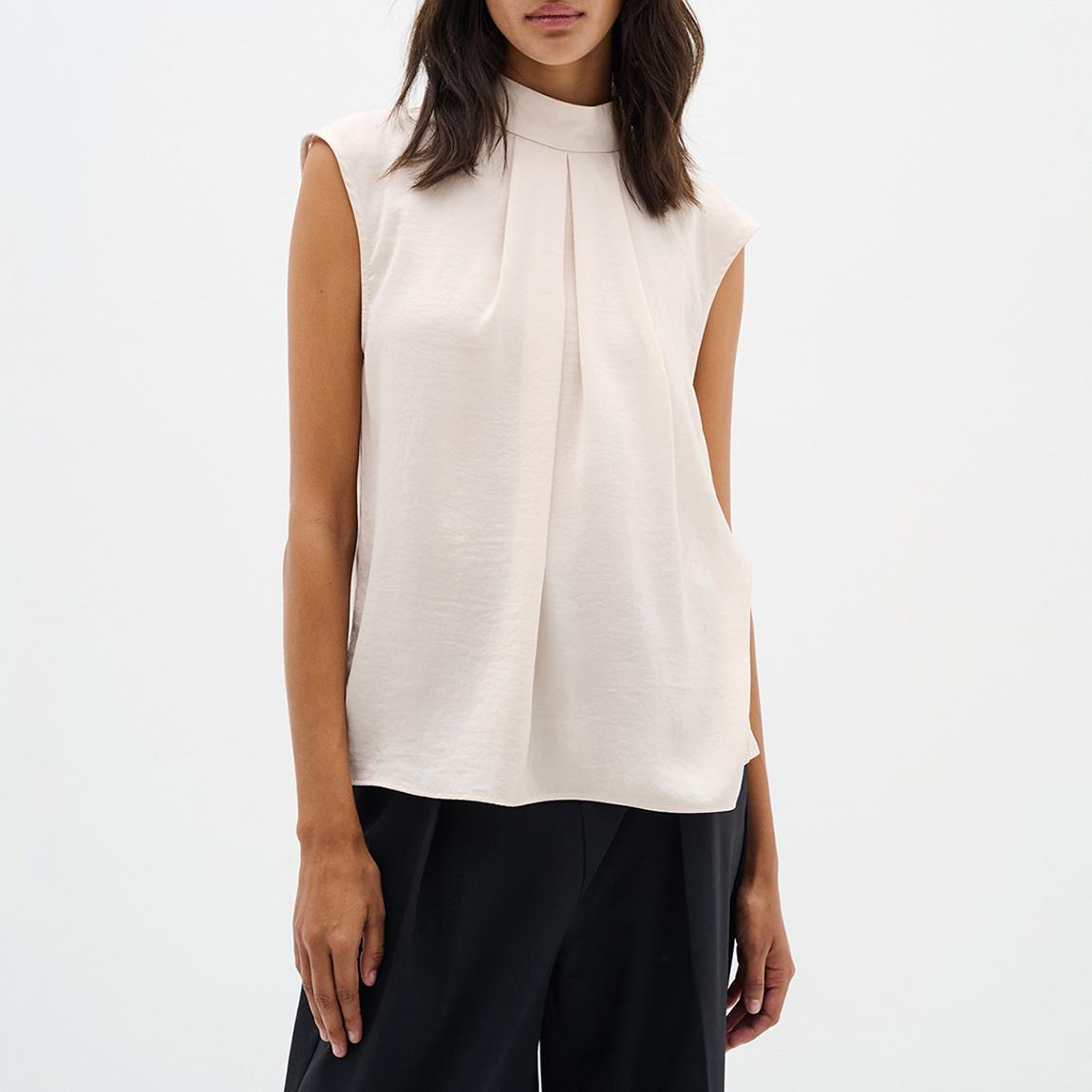 White High Neck Relaxed Blouse main product photo