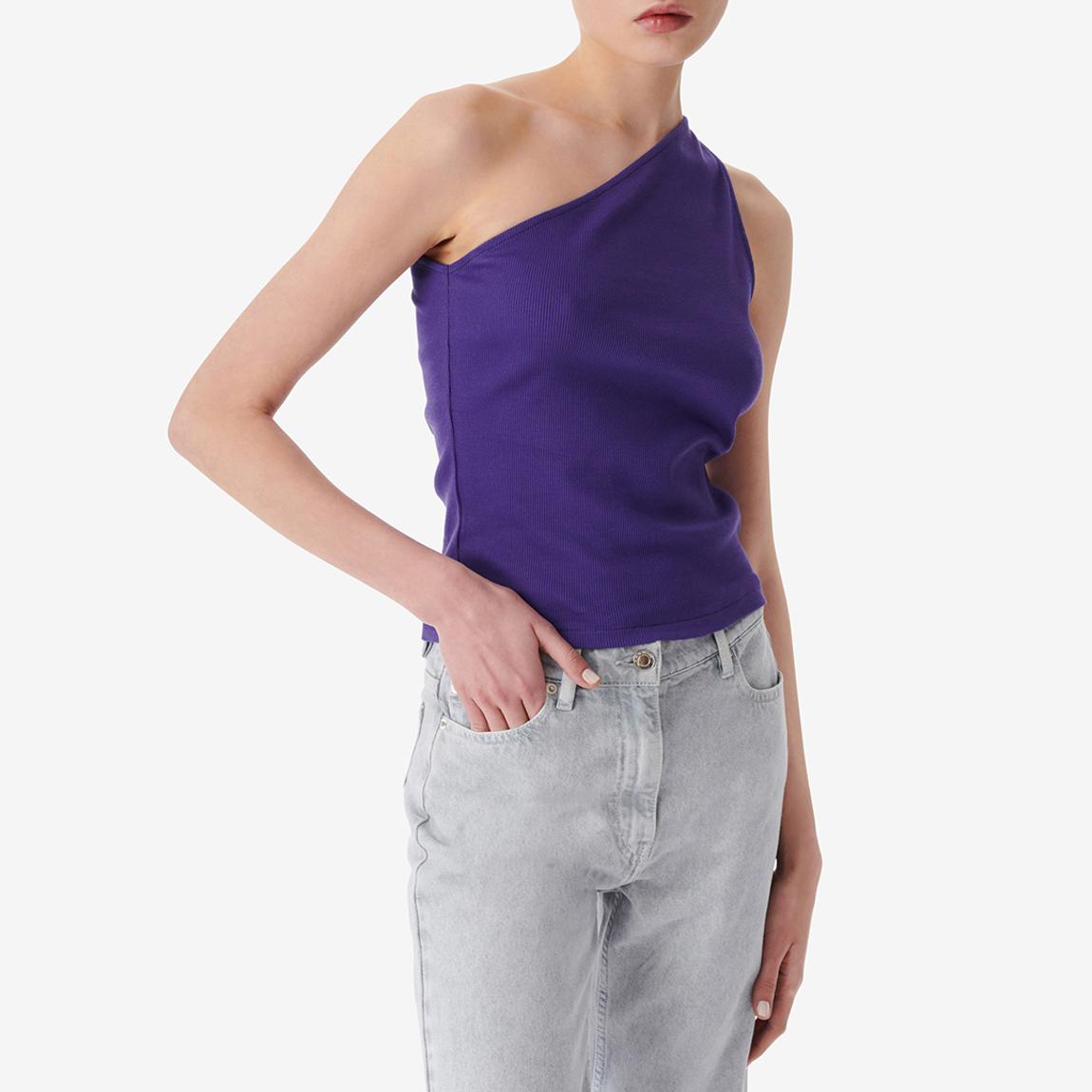 Purple Asymmetric Draped Top main product photo