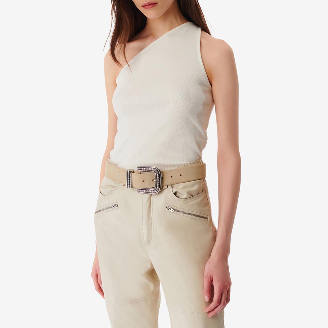 Ecru Asymmetric Draped Top main product photo
