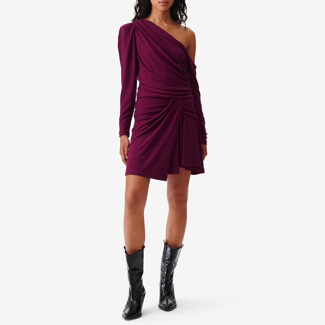 Deep Pink Asymmetric Mini Dress main product photo