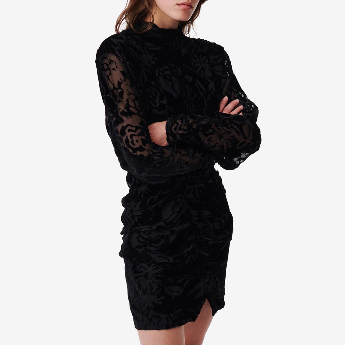 Black High Neck Silk Blend Mini Dress main product photo