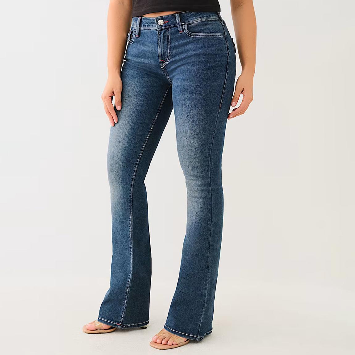 Dark Blue Becca Flap Bootcut Jeans main product photo