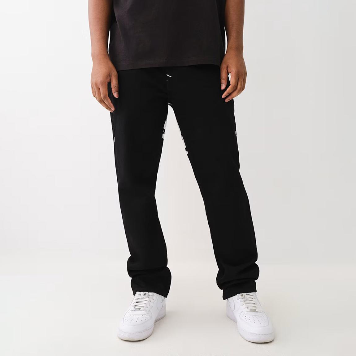 Black Ricky Painted Logo Straight Jeans main product photo