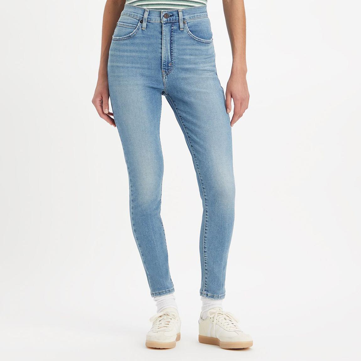 Light Blue Retro High Skinny Stretch Jeans main product photo