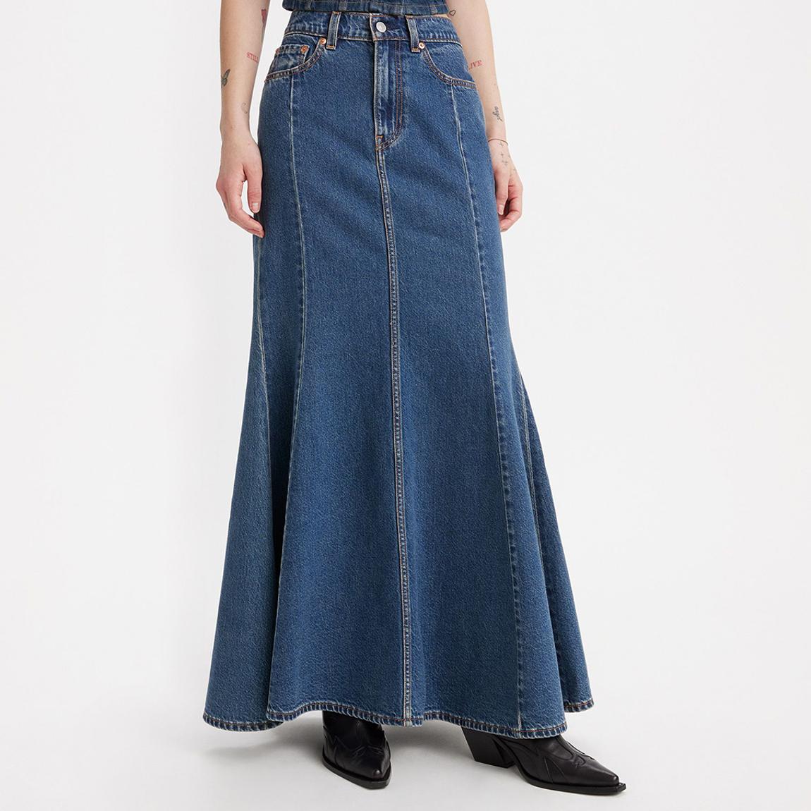Dark Blue Mermaid Pleated Skirt main product photo