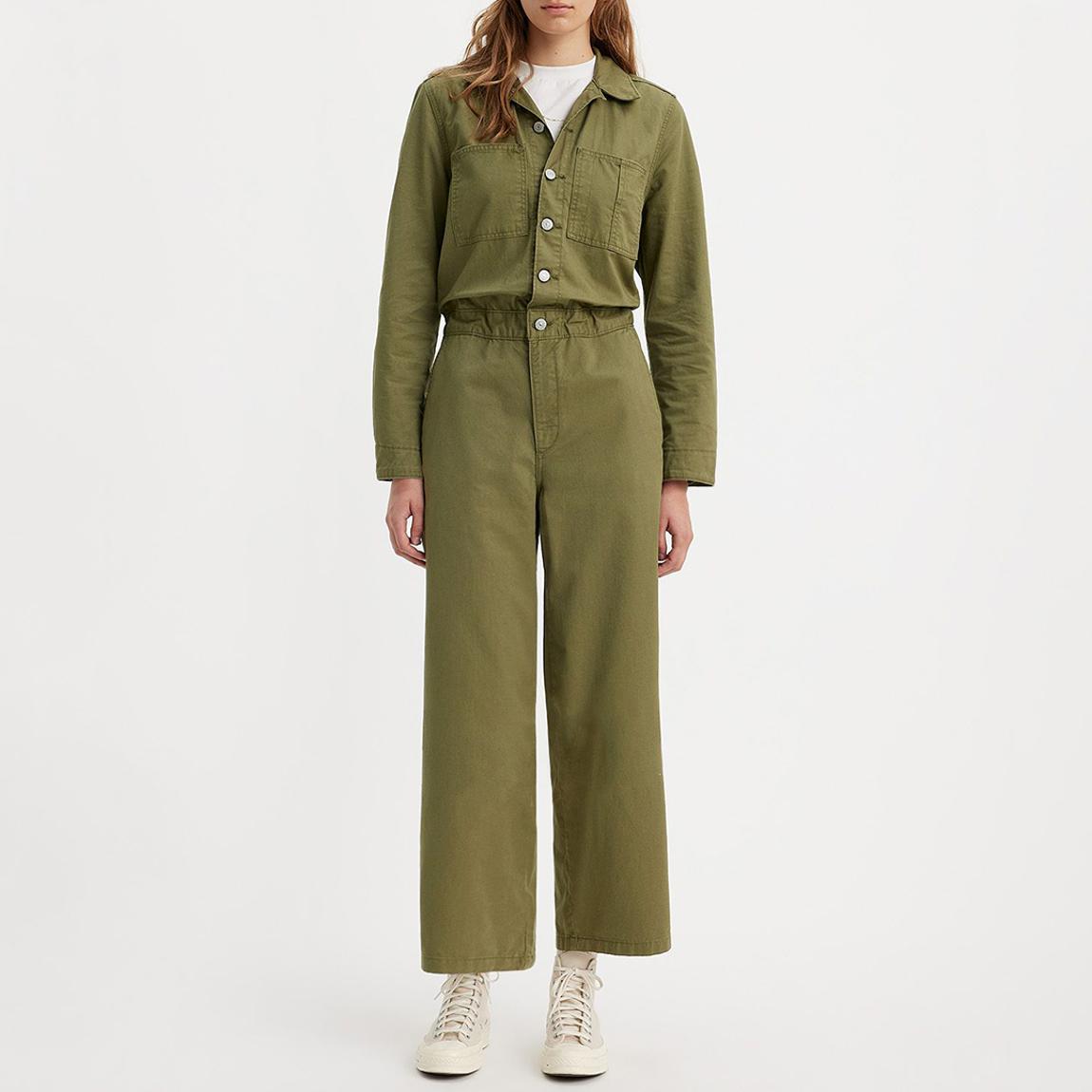 Olive Wide Leg Denimn Jumpsuit main product photo
