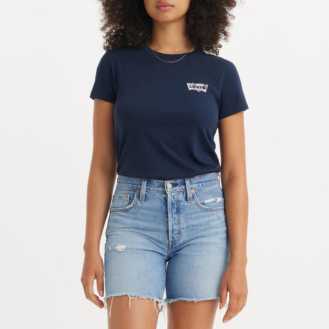 Navy Logo Short Sleeves Cotton T-Shirt main product photo