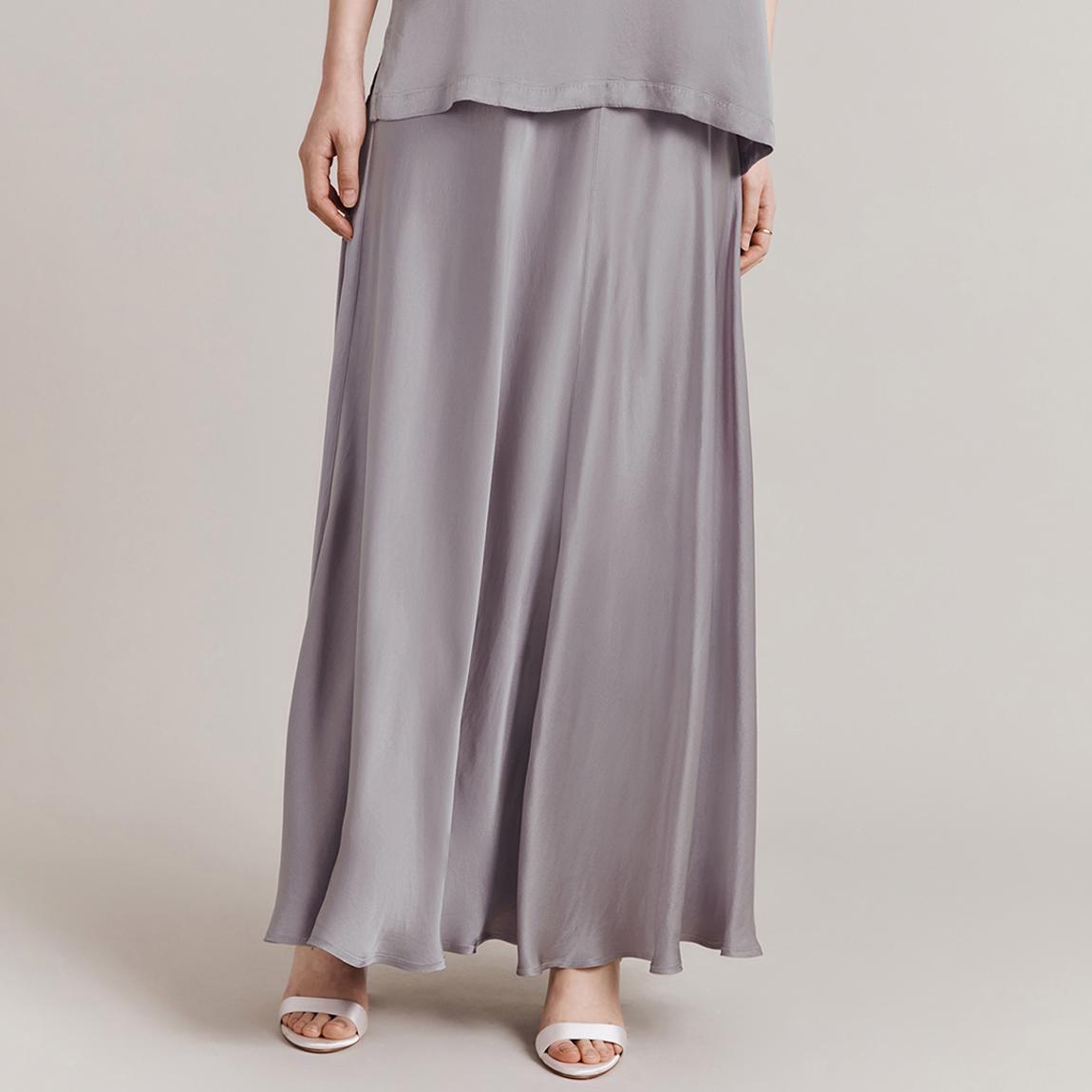 Slate Satin Slinky Maxi Skirt main product photo