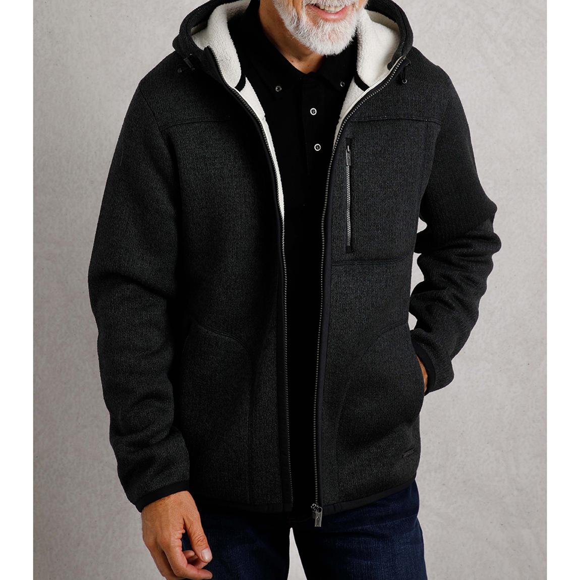 Black Faux Shearling Hooded Fleece main product photo