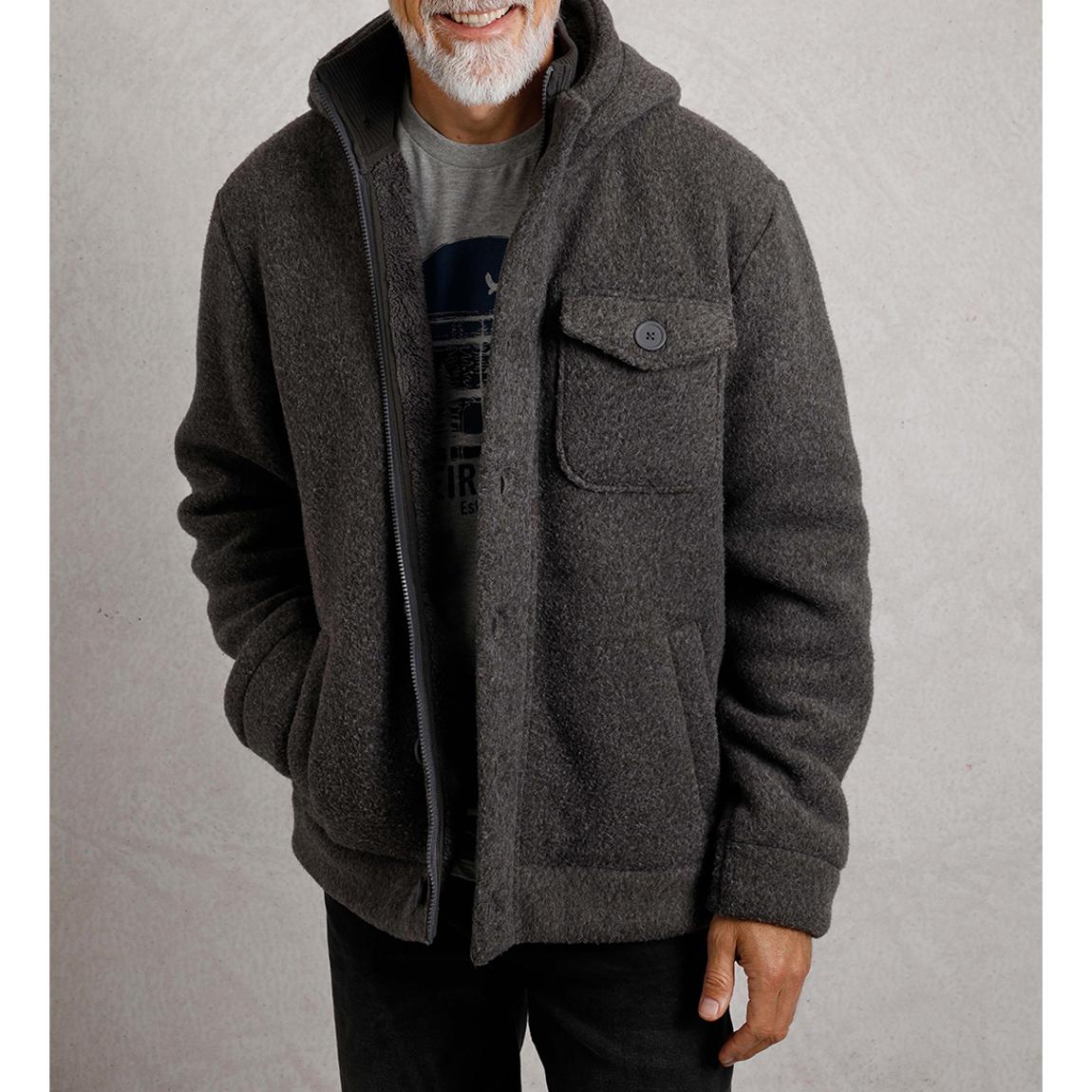 Grey Button Placket Twisted Fleece main product photo