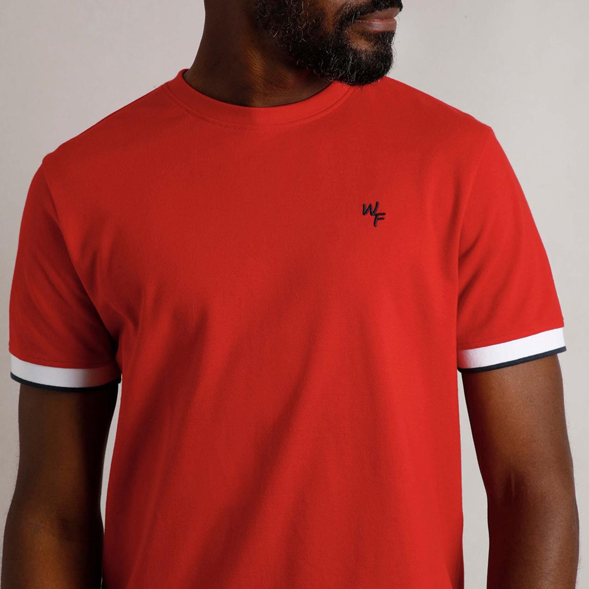 Red Cotton Pique T-Shirt main product photo