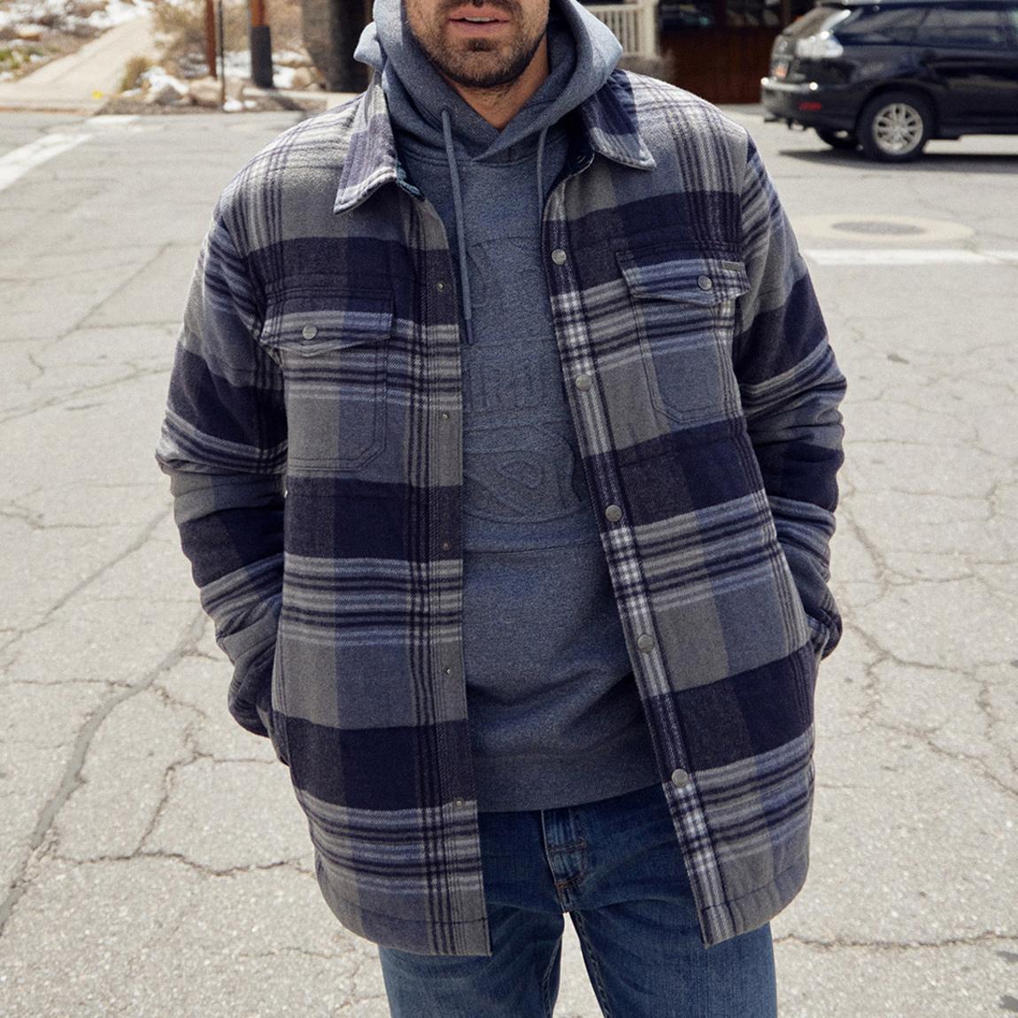 Grey Quilted Check Shacket main product photo