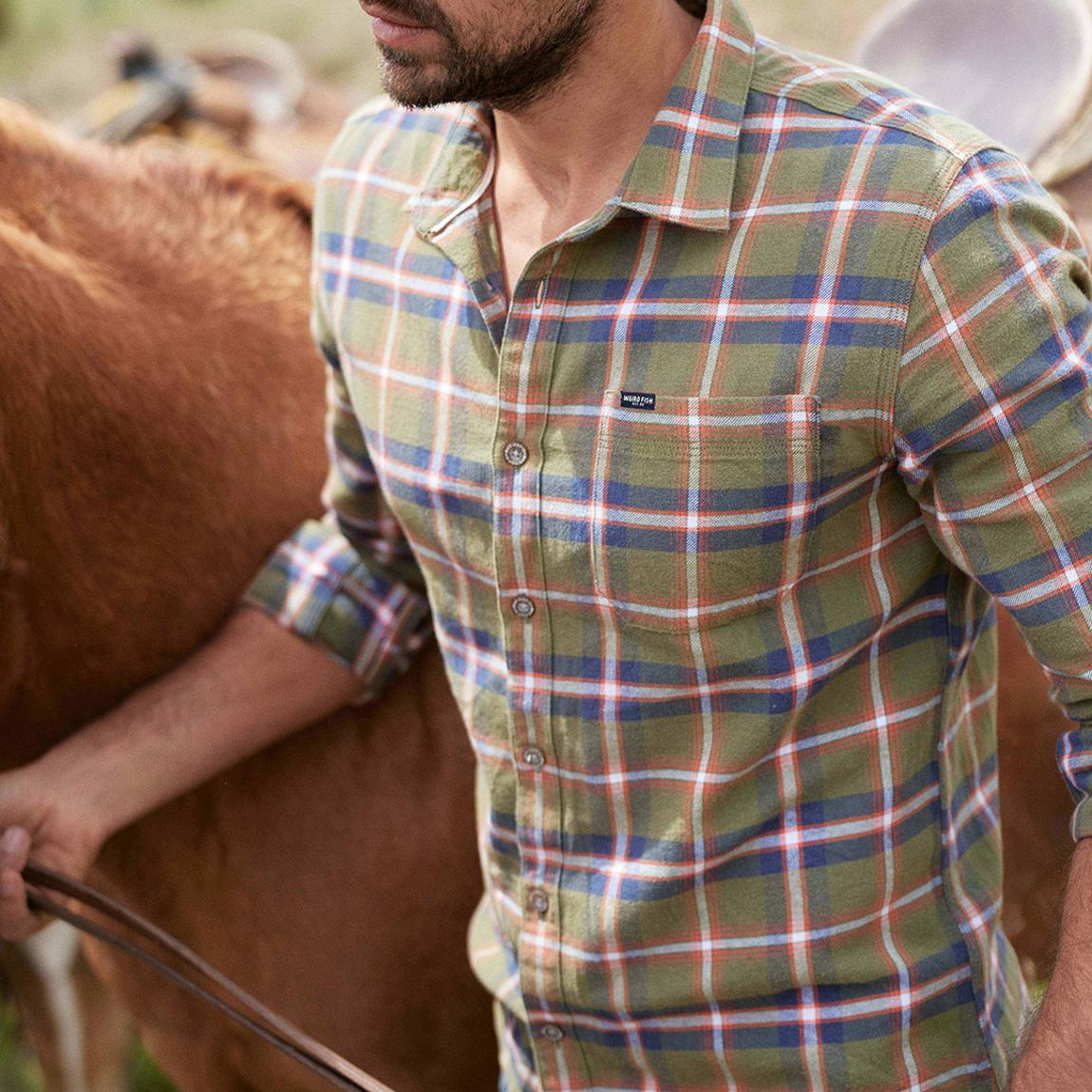 Green Cotton Heritage Flannel Shirt main product photo
