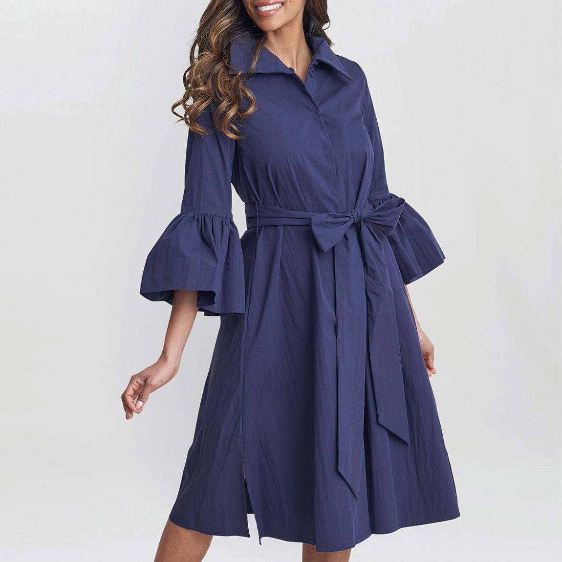 Blue Melinda Taffeta Shirt Dress main product photo