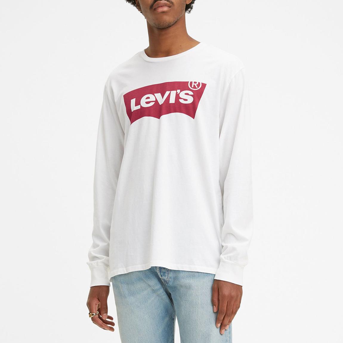 White Long Sleeve Graphic Logo Cotton Top main product photo