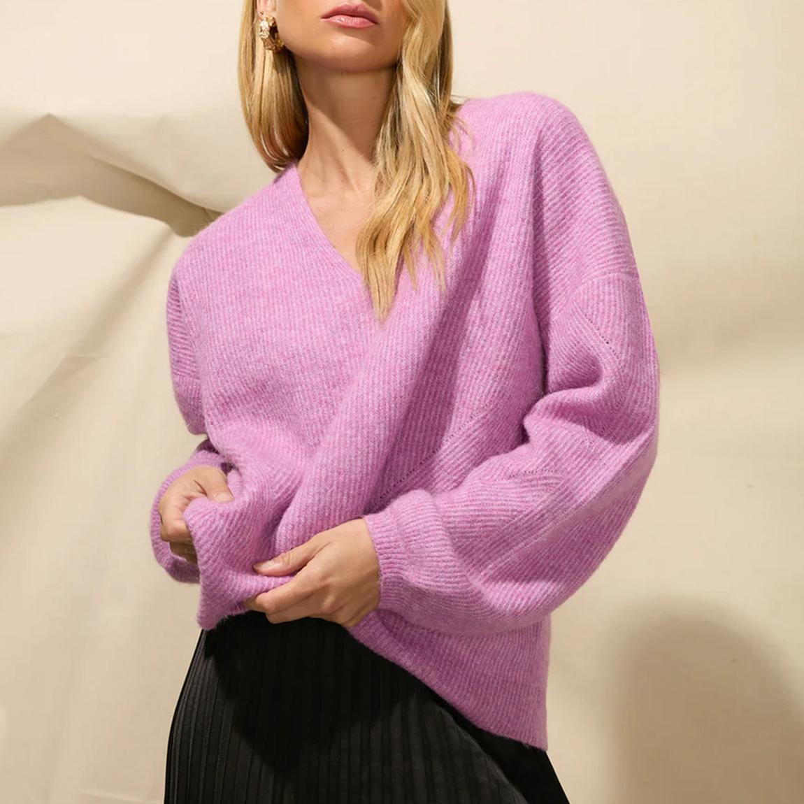 Soft Pink Slouchy Wool Blend Jumper main product photo