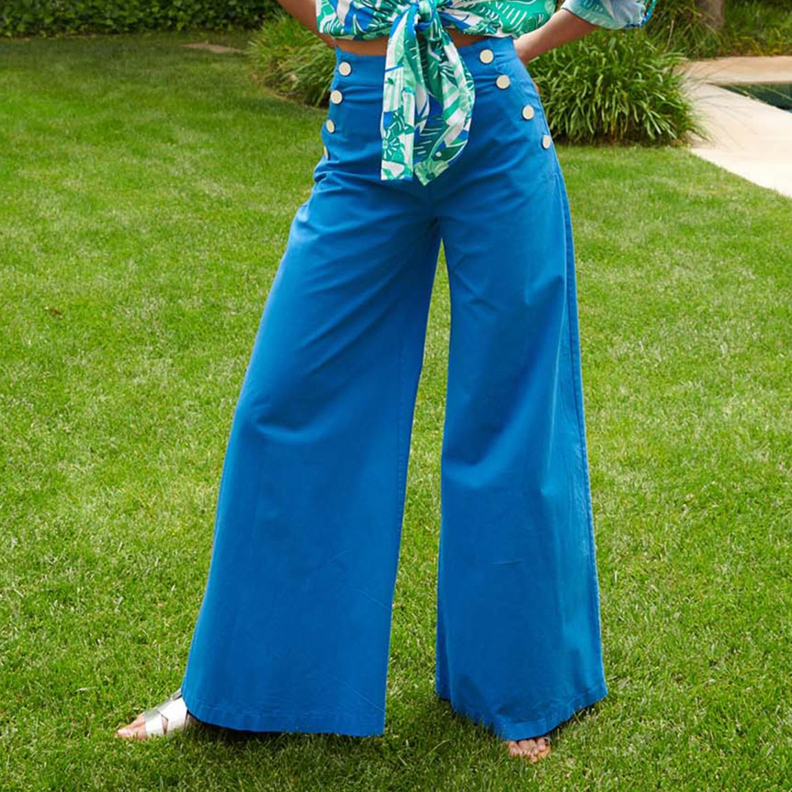 Blue Lido Blue Nautical Trouser main product photo