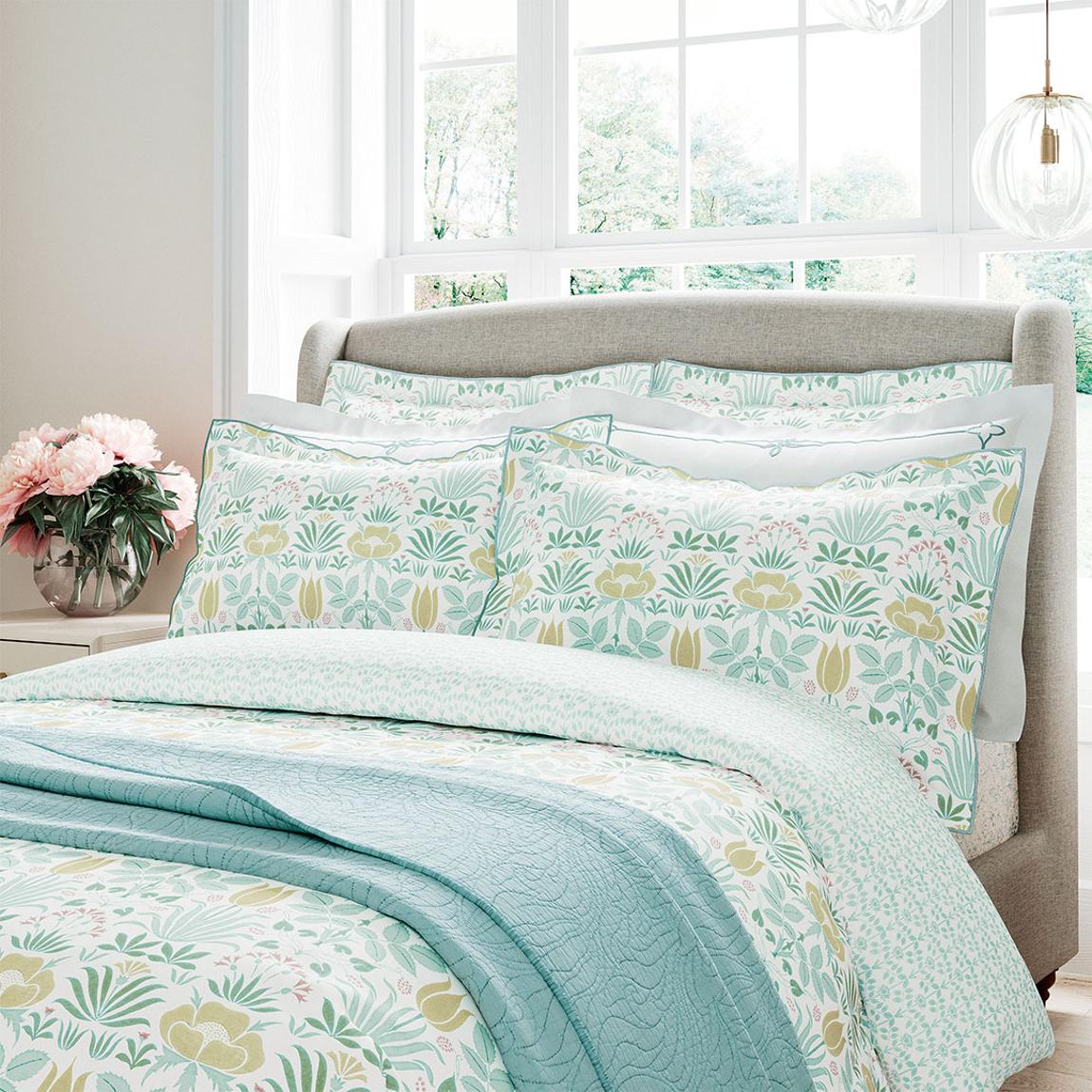 Voysey Anselm Cover Set King, Aqua main product photo