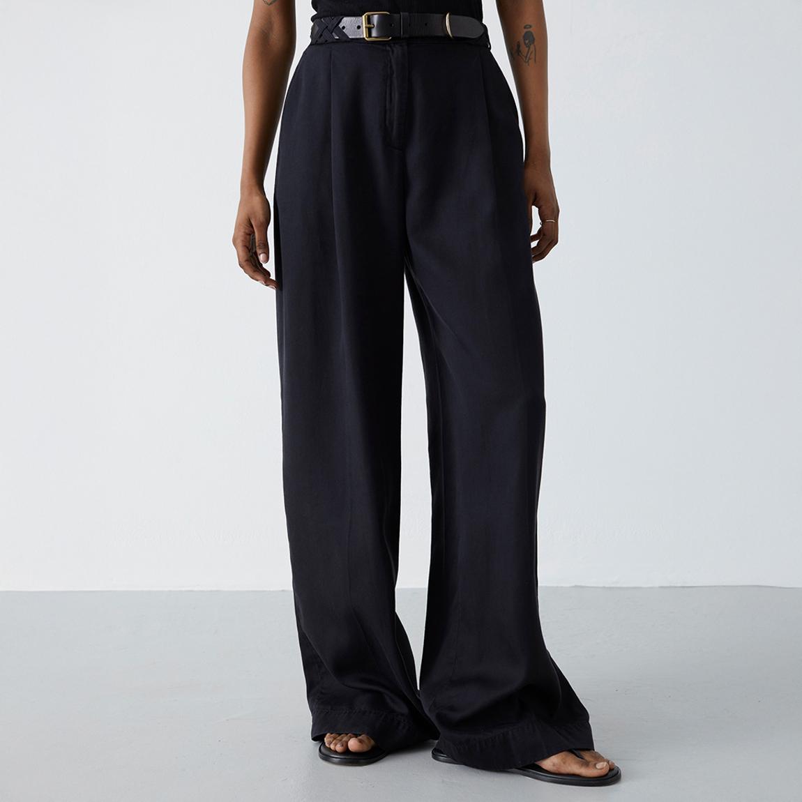 Washed Black Pleated Trousers main product photo