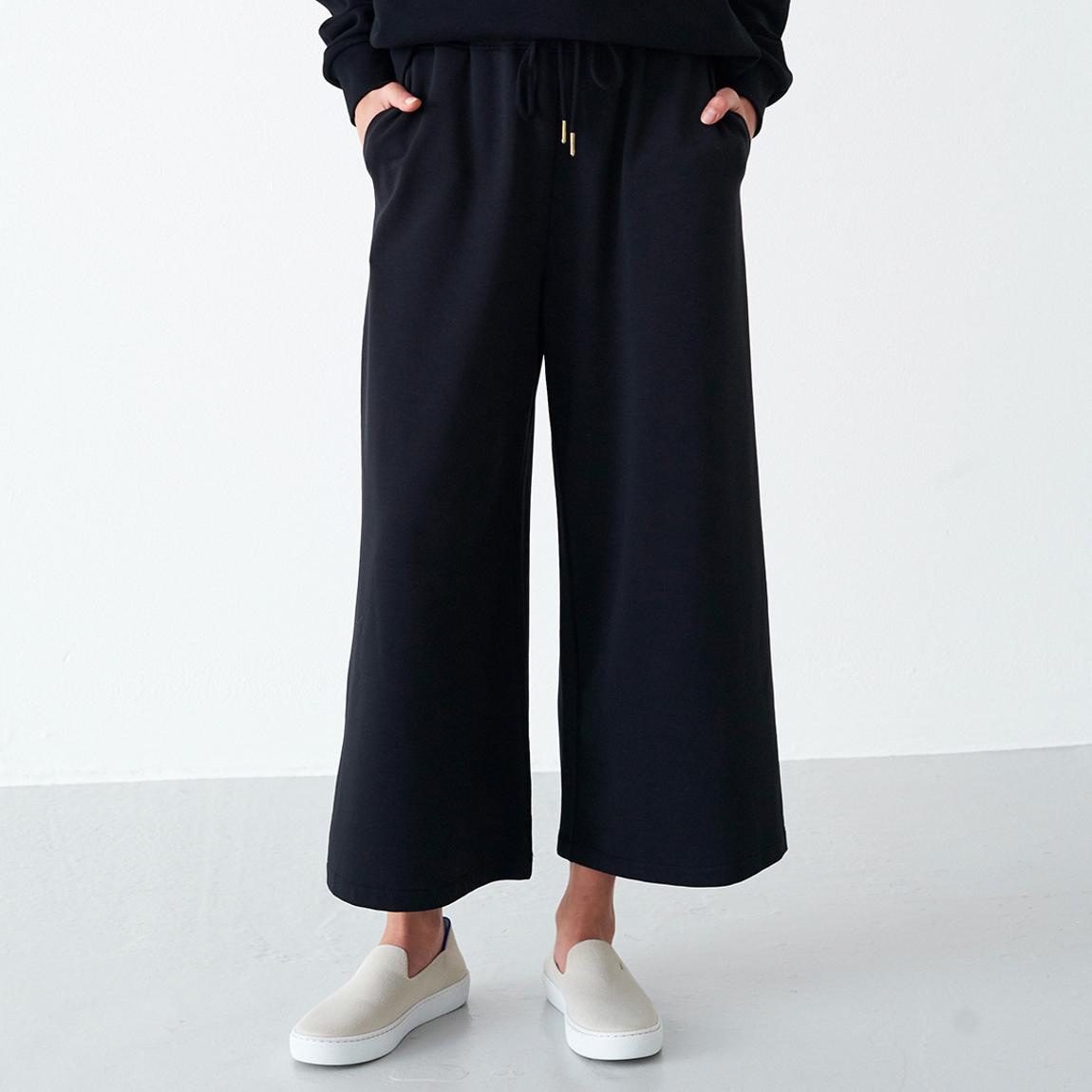 Black High Waisted Drawstring Trousers main product photo