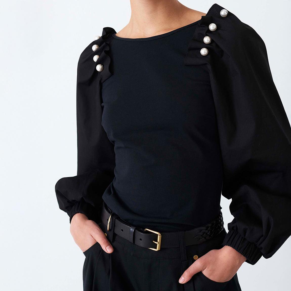 Black Bishop Embellished Top main product photo