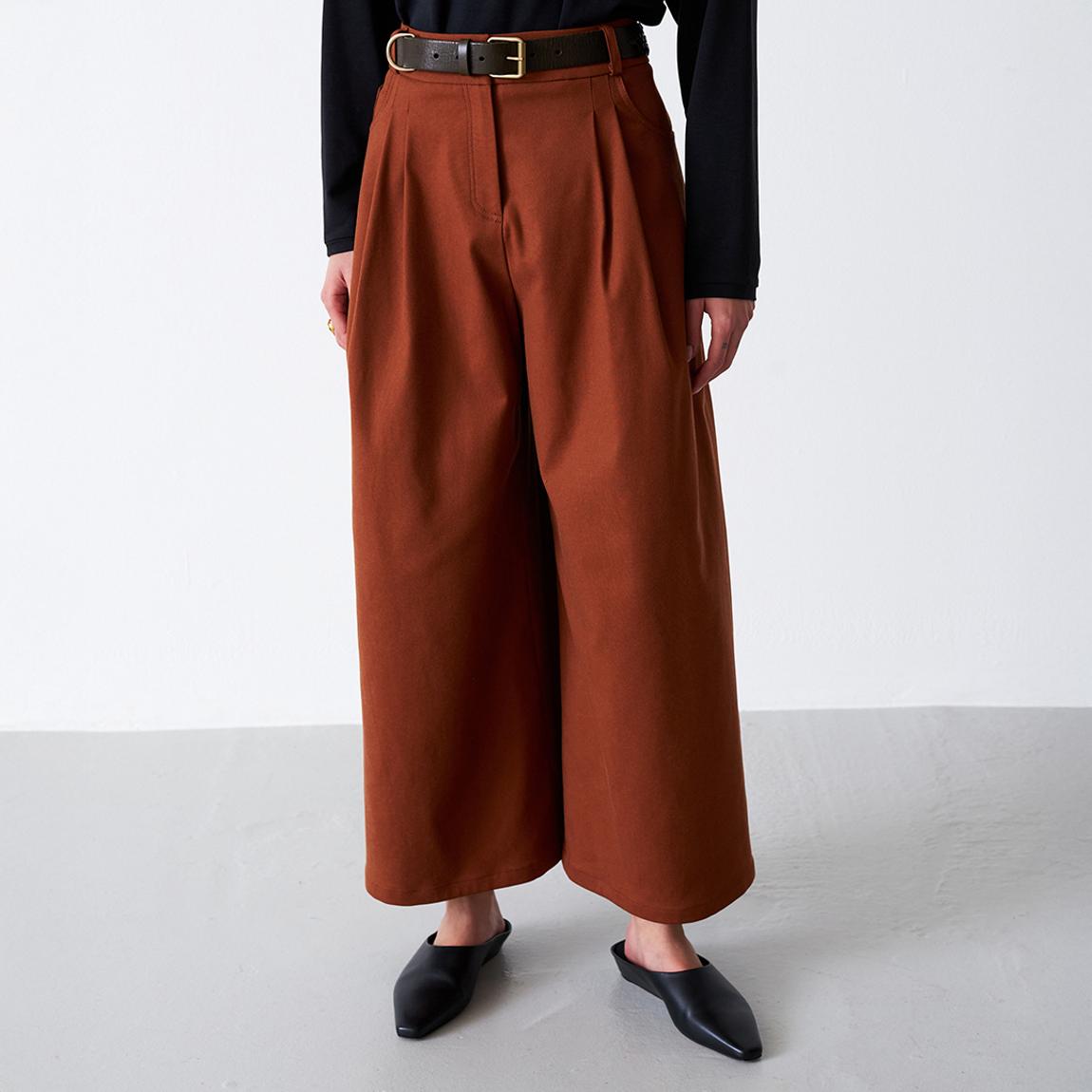 Rust Wide Leg Crop Trousers main product photo
