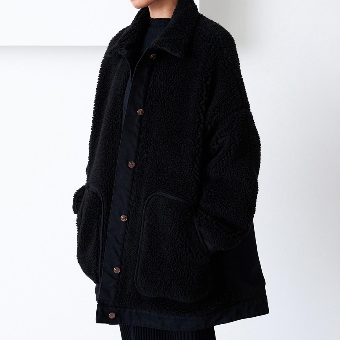 Black Shearling Oversized Jacket main product photo