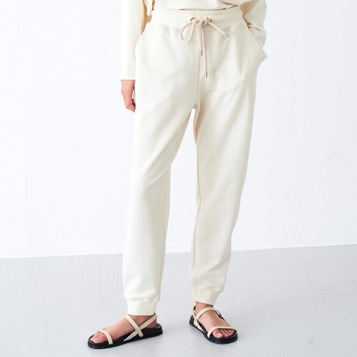 Ivory High Waisted Drawstring Joggers main product photo