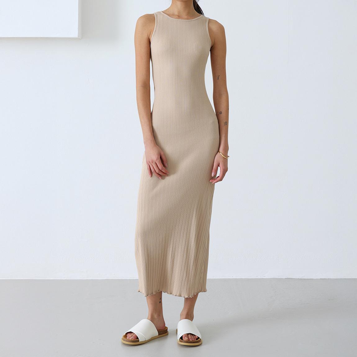 Beige Tie Cutout Midaxi Dress main product photo