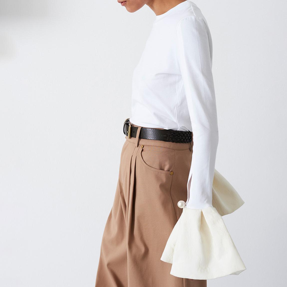 Ivory Poet Sleeve Round Neck Top main product photo