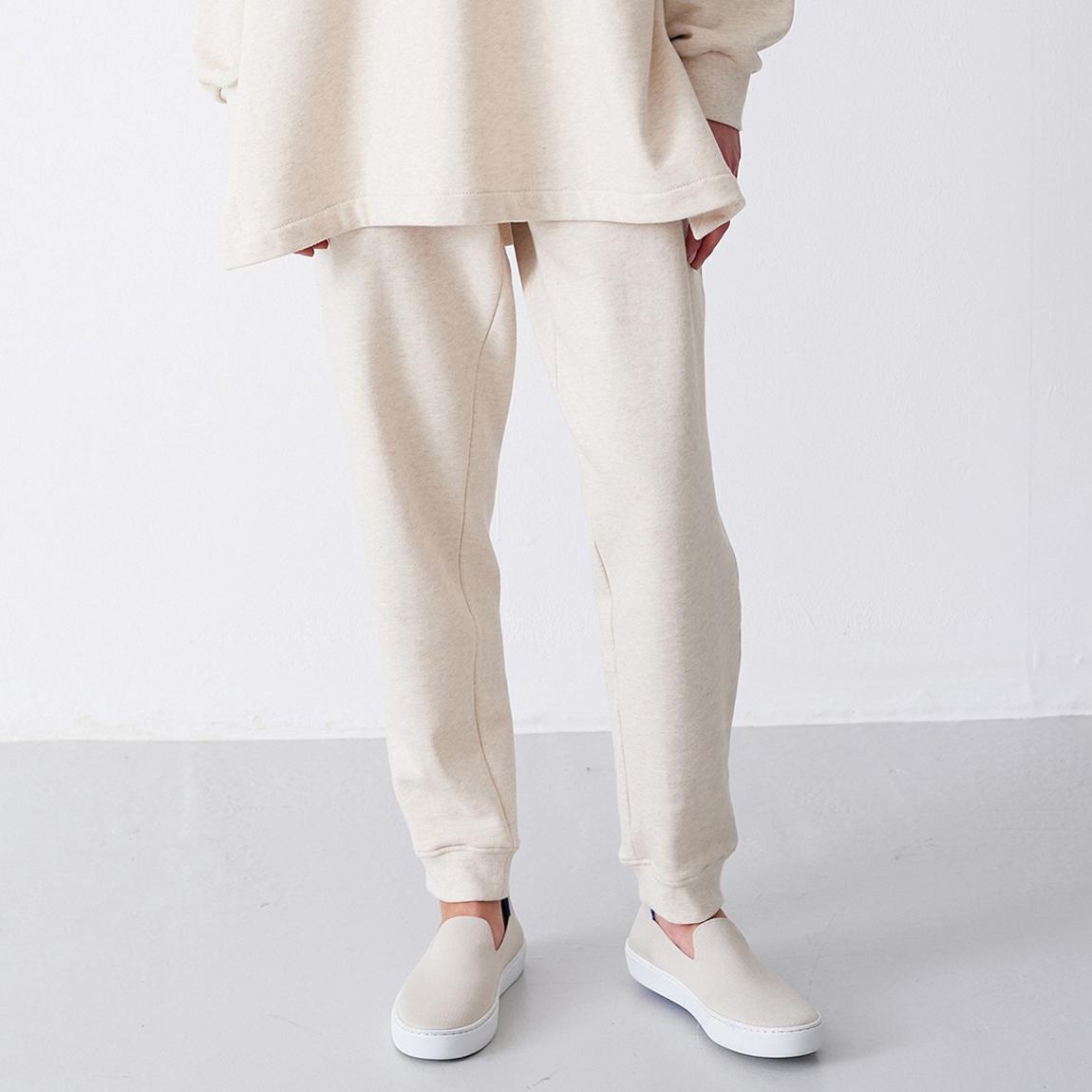 Ecru High Waisted Drawstring Joggers main product photo