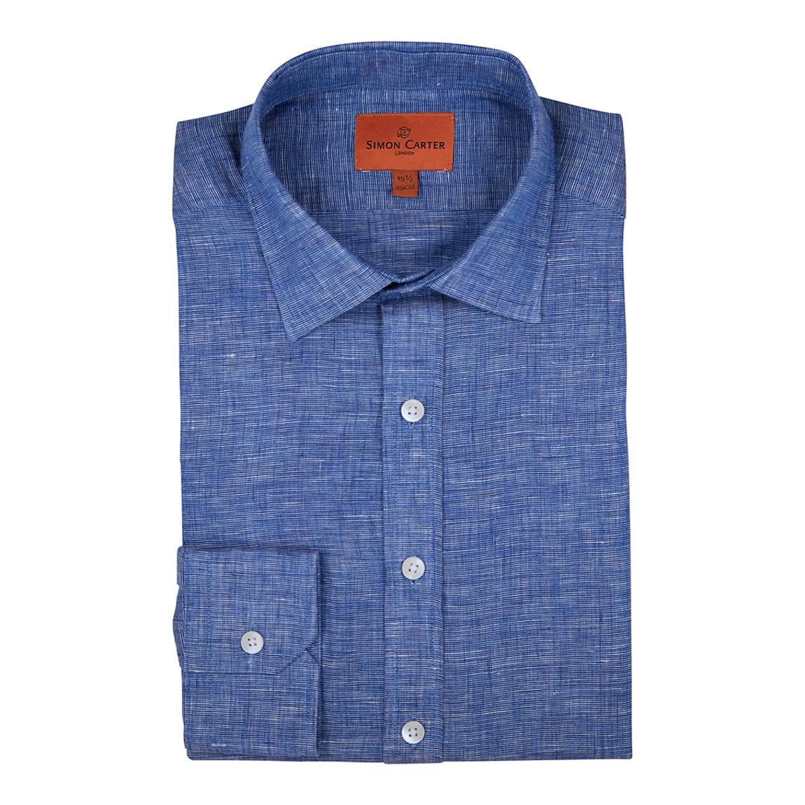 Blue Classic Linen Shirt main product photo