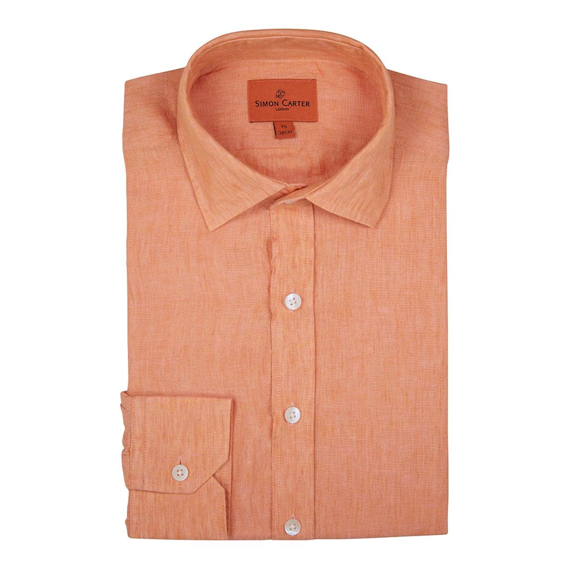 Orange Linen Shirt main product photo