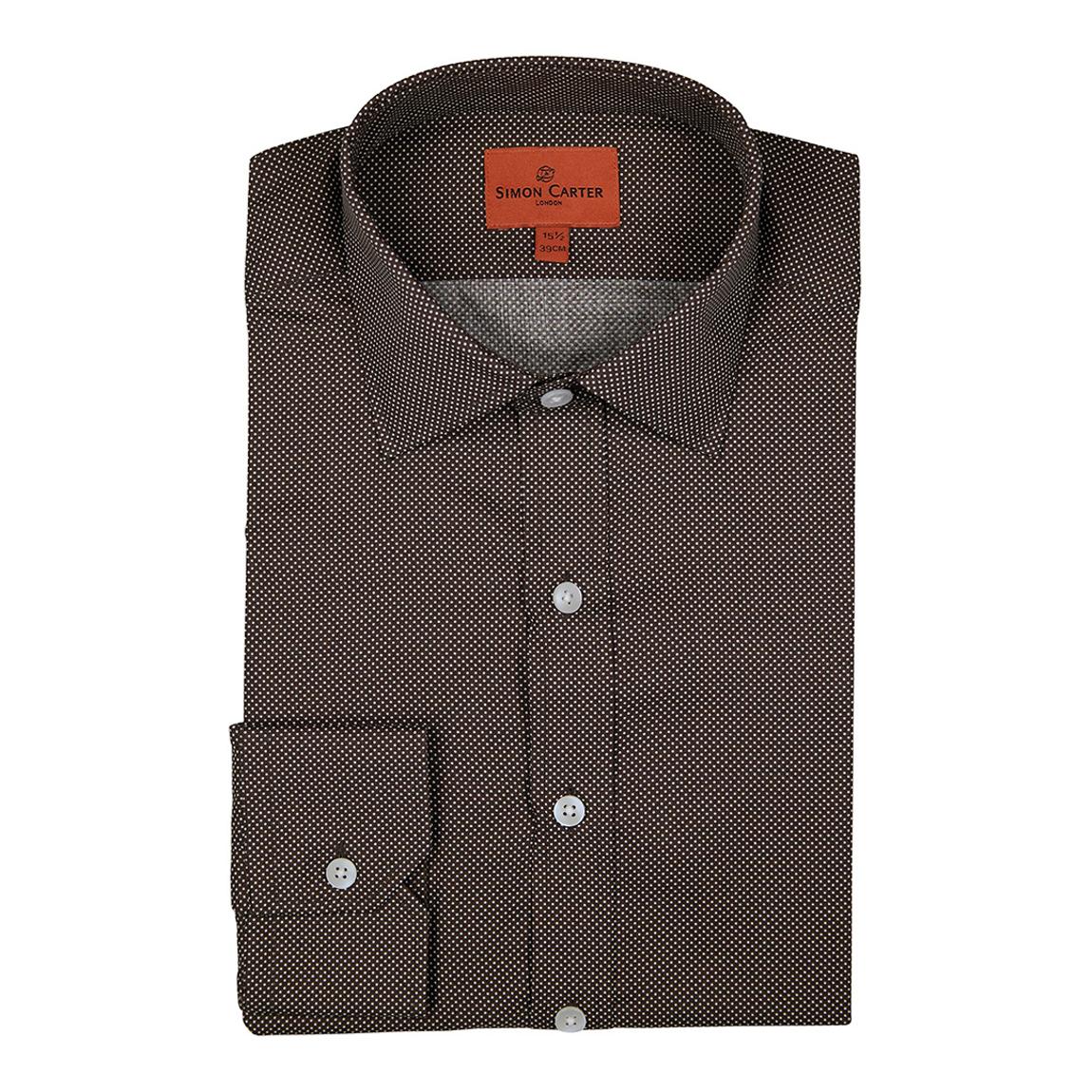 Brown Polka Dot Cotton Shirt main product photo