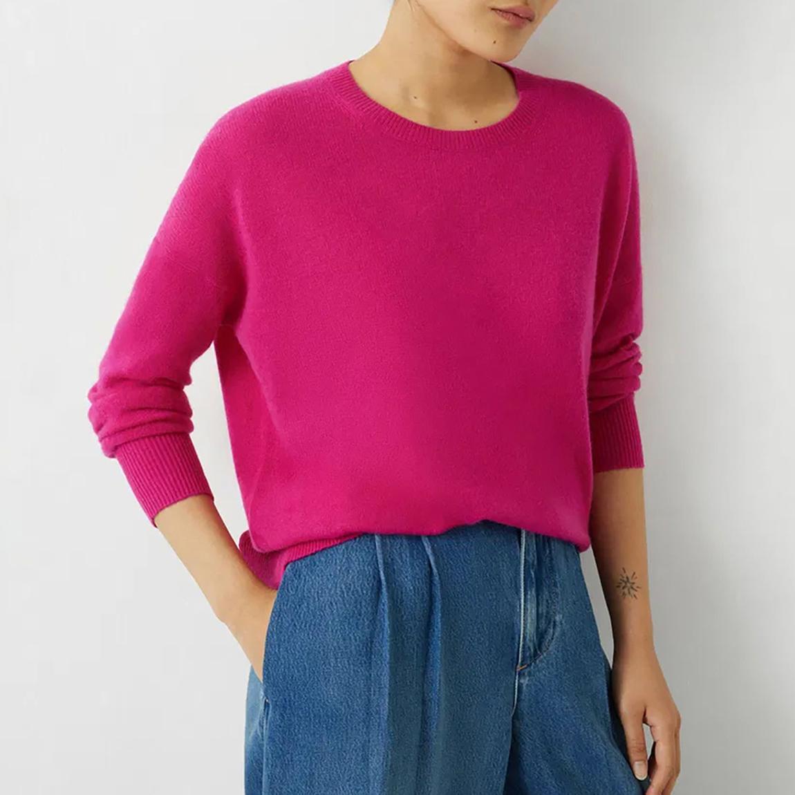 Fuschia Fine Knit Cashmere Jumper main product photo