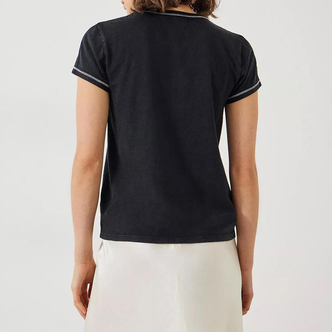 Black Contrast Stitch Detail T-Shirt main product photo