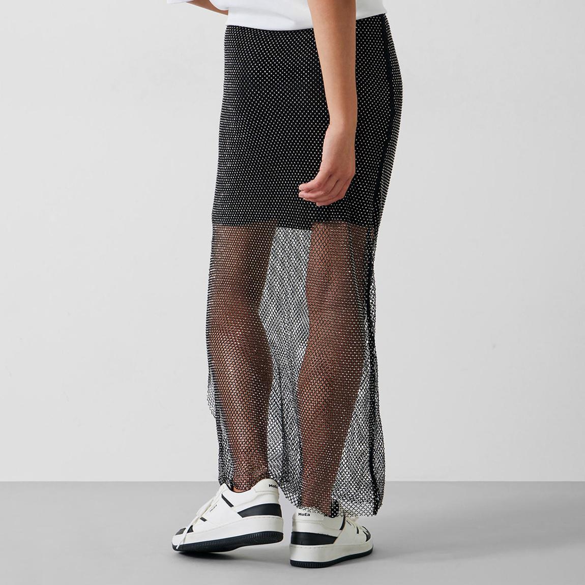 Black Semi Sheer Sparkle Maxi Skirt main product photo