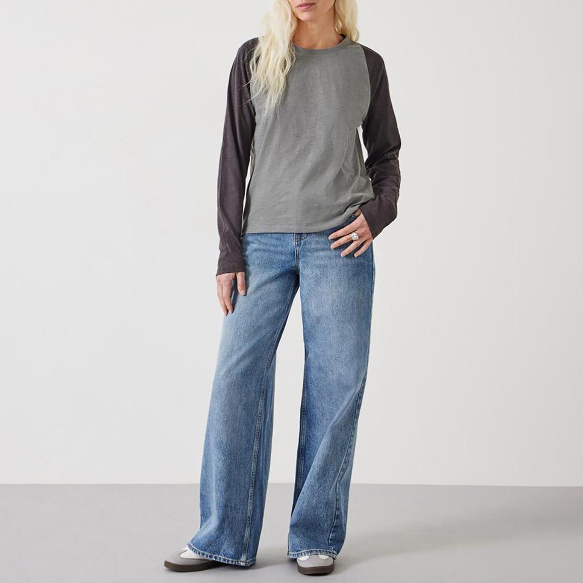 Grey Colour Block Top main product photo