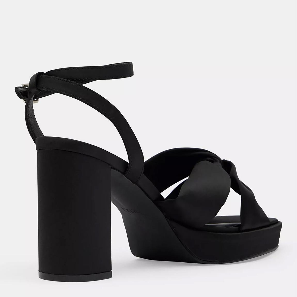 Black Satin Twist Platform Heels main product photo