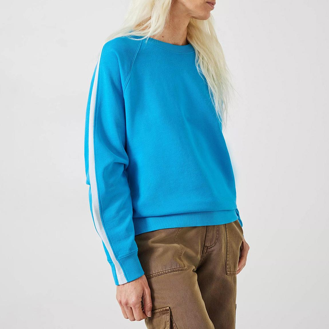 Turquoise Stripe Trim Sweatshirt main product photo